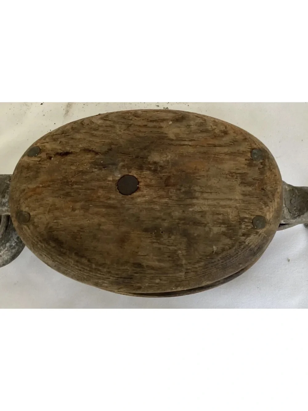 Vintage Antique Farm Equipment Wooden Block / Tackle Pully Hook /Great Display